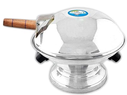 Skypure Aluminum Tandoor Bati Maker Baking Oven, 25 x 25 x 35 Cm, 1 Piece, Silver Gas Tandoor, Barbecue Grill Food Steamer Cookware Set (Aluminium, 1 - Piece)