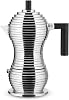 Alessi MDL02/3 B Pulcina Espresso Machine - Cast Aluminum. Handle and button made of PA black. 3 cups