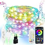 HOUHUI LED Lichterkette 20M,USB Led Lichterkette Außen mit App Steuerung,Farbwechsel Bunte Lichterkette,Dreamcolor Lichterkette Innen für Garten Girlande Party Hochzeit Weihnachten,Nicht Wasserdicht