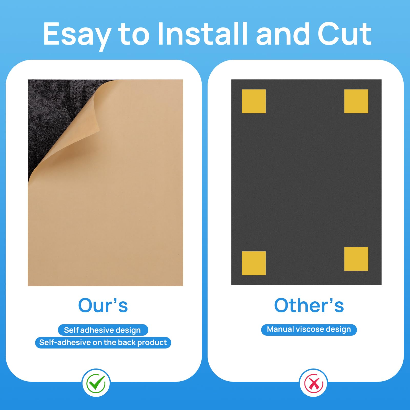 Paquete de 12 paneles acústicos de PVC de grano de madera, paneles de pared autoadhesivos de 30 x 39.9 cm, paneles de pared de fibra de poliéster de 0.89 cm de grosor para oficina en casa