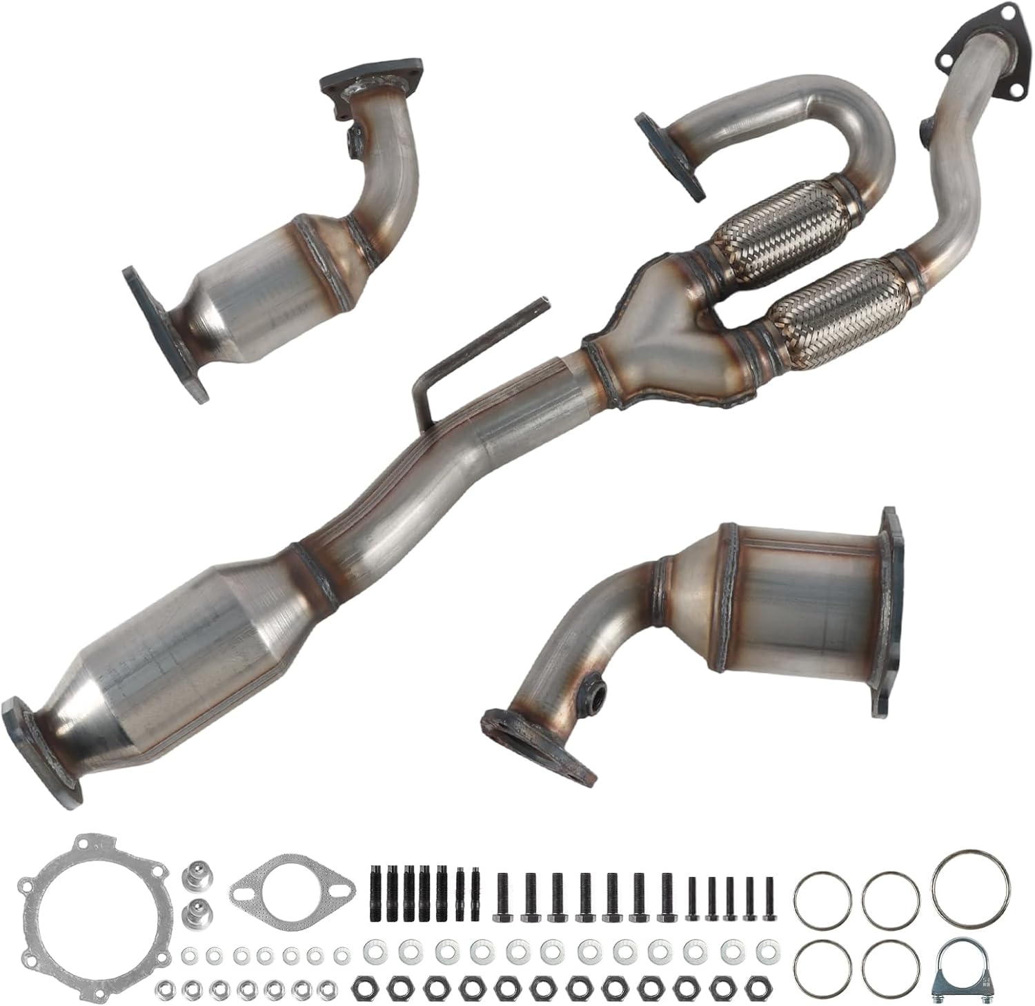 Left & Right & Rear Catalytic Converter Compatible with 2004 2005 2006 2007 2008 Nissan Maxima, 2002-2006 Nissan Altima, 2004-2009 Nissan Quest 3.5L Direct Fit Catalytic Convertor