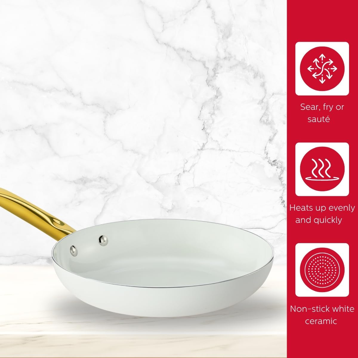 Holstein Frying Pan Features Non-Stick Ceramic