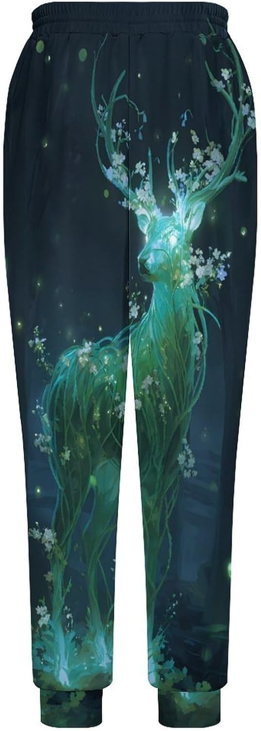 Spirit of The Forests Deer Men Pants Lightweight Sweatpants Joggers Pant 4XL