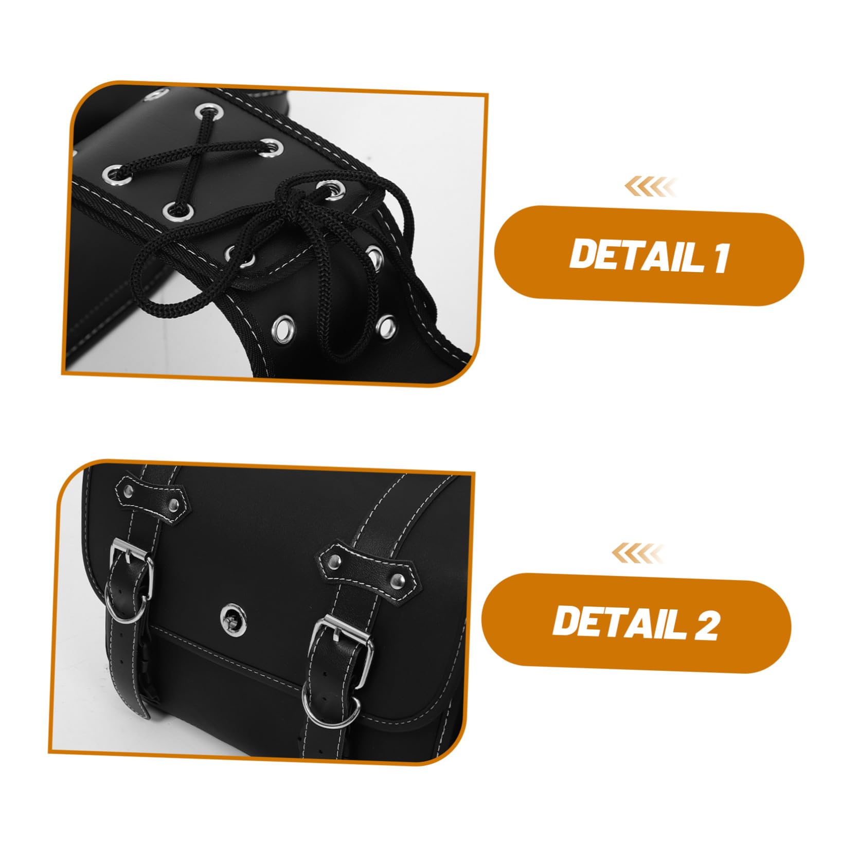 Hemobllo Motorcycle Side Pouch Leather Saddlebag Set Hanging Bags for Motorbike Storage And Travel Accessories