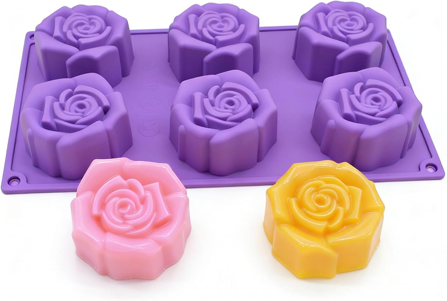 Joyeee Silicone Cake Mold, Rose Flower Silicone Baking Bakeware Pan for Jelly Dessert Biscuits Chocolate Ice Cube Cheesecake Muffin, DIY Handmade Soap Moulds Tray for Birthdays Party