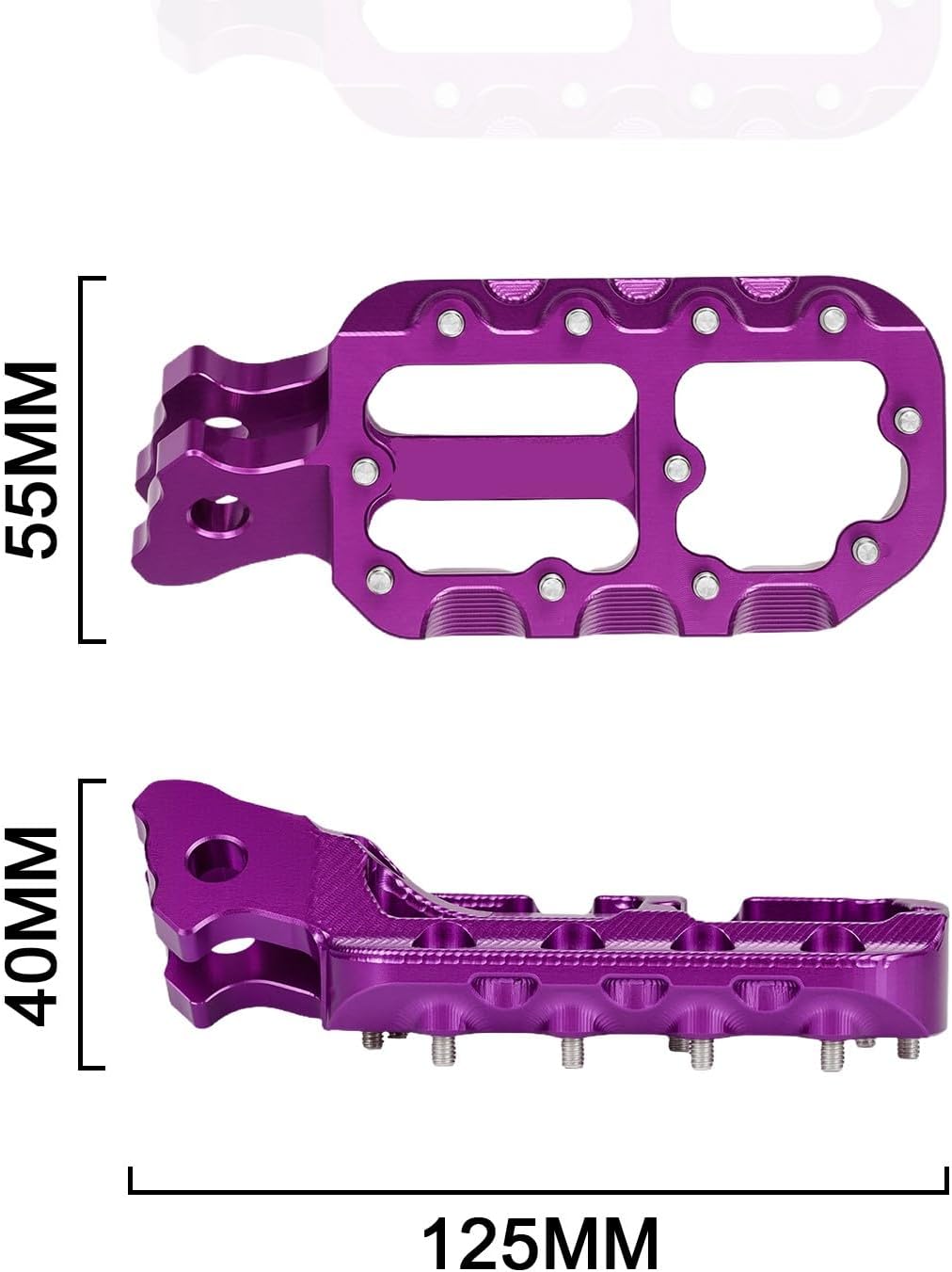 Electric Dirt Bike Foot Pegs CNC for Surron LBX Eride Pro SS 2.0 3.0 E Ride Pro SR/S 79Bike Falcon GT, Sur Ron Stable Wider Platform Footpegs Secure M4 Anti-Slip & Vibrant Anodized Purple