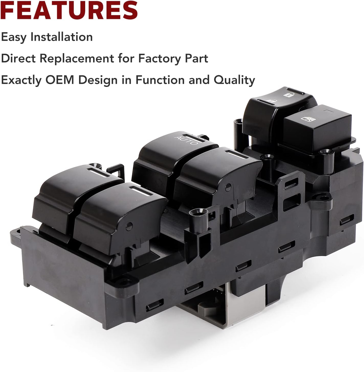 35750-TB0-H01 Driver Side Master Power Window Switch Replacement for Honda Accord 2008 2009 2010 2011 2012, Replace# 35750-TBD-H13, 35750-TA0-A02