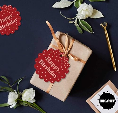 Miniatura 288 de Etiquetas colgantes para botellas de feliz cumpleaños, paquete de 100 unidades Blanco,Aqua Blue,Negro,Azul,Azul turquesa oscuro,Rosa