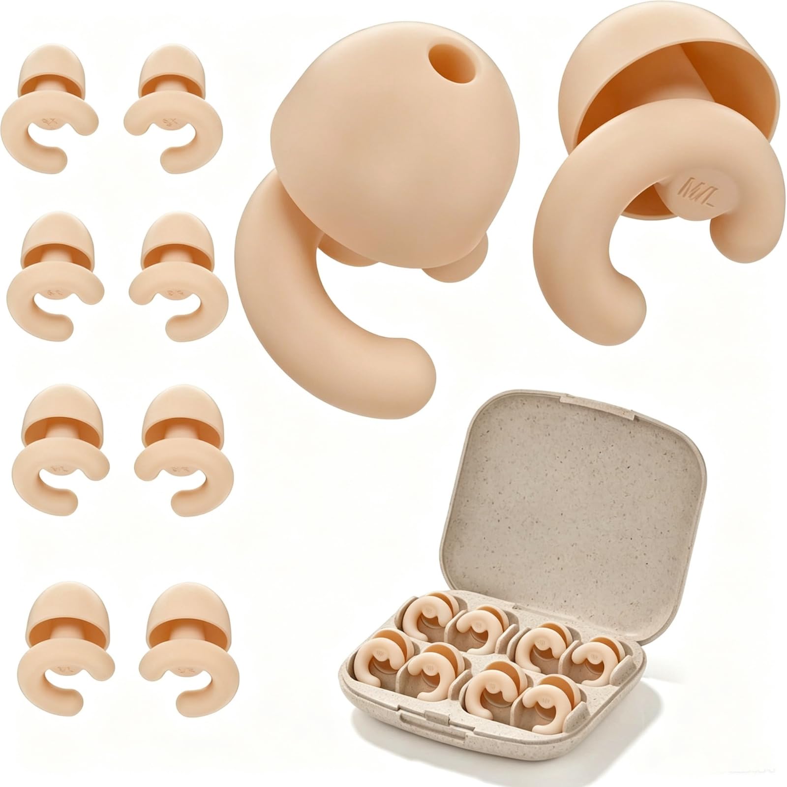 4 Pairs Sleep Ear Plugs for Side Sleepers, NRR 33dB, Soft Silicone — Amazon image 14