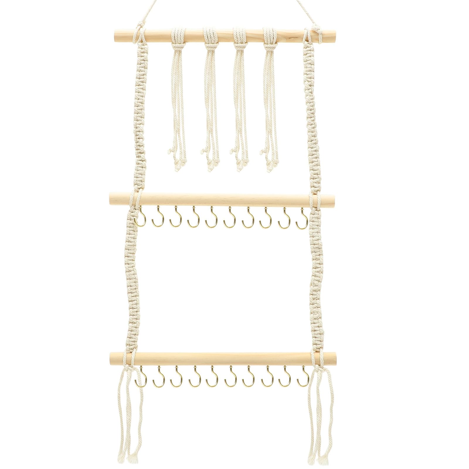 Support mural pour rangement accessoires cheveux en coton et bois, organisateur bandeau pour fille