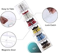 Vista 3 de Juego de 6 cajas de almacenamiento de zapatos, apilables de plástico transparente, caja de zapatos con puerta transparente para almacenamiento