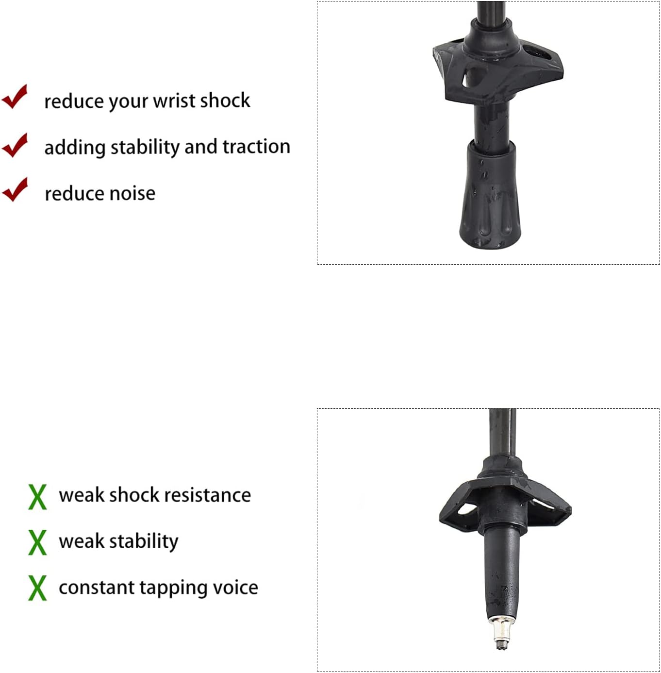 MAX COOK 12 Pack Walking Stick Rubber Tips Trekking Pole Tip Protectors