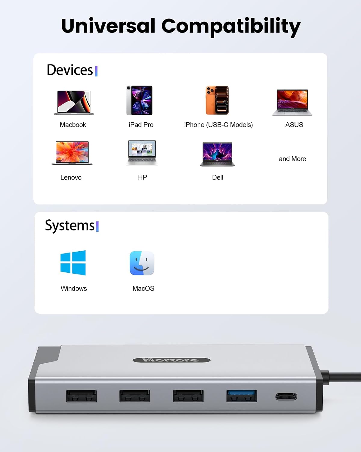 USB C Hub, 12-in-1 Docking Station Dual Monitor with 2 HDMI, VGA, RJ45, 100W PD, USB-C Data,1 USB 3.0, 3 USB 2.0, SD/TF Card Reader, for MacBook/Dell/HP/Lenovo,Silver