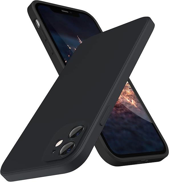 SURPHY Square Silicone Case Compatible with iPhone 11 Case, Liquid Silicone Slim Fit Case (Individual Protection for Each Len) for iPhone 11 6.1", Black