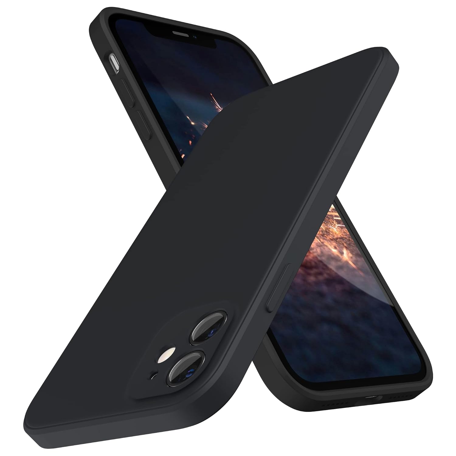 Surphy Square Silicone Case Compatible With Iphone 11 Case 6 1 Inches Square Edges Liquid Silicone Phone Case Individual Protection For Each Lens For Iphone 11 Black Amazon In Electronics