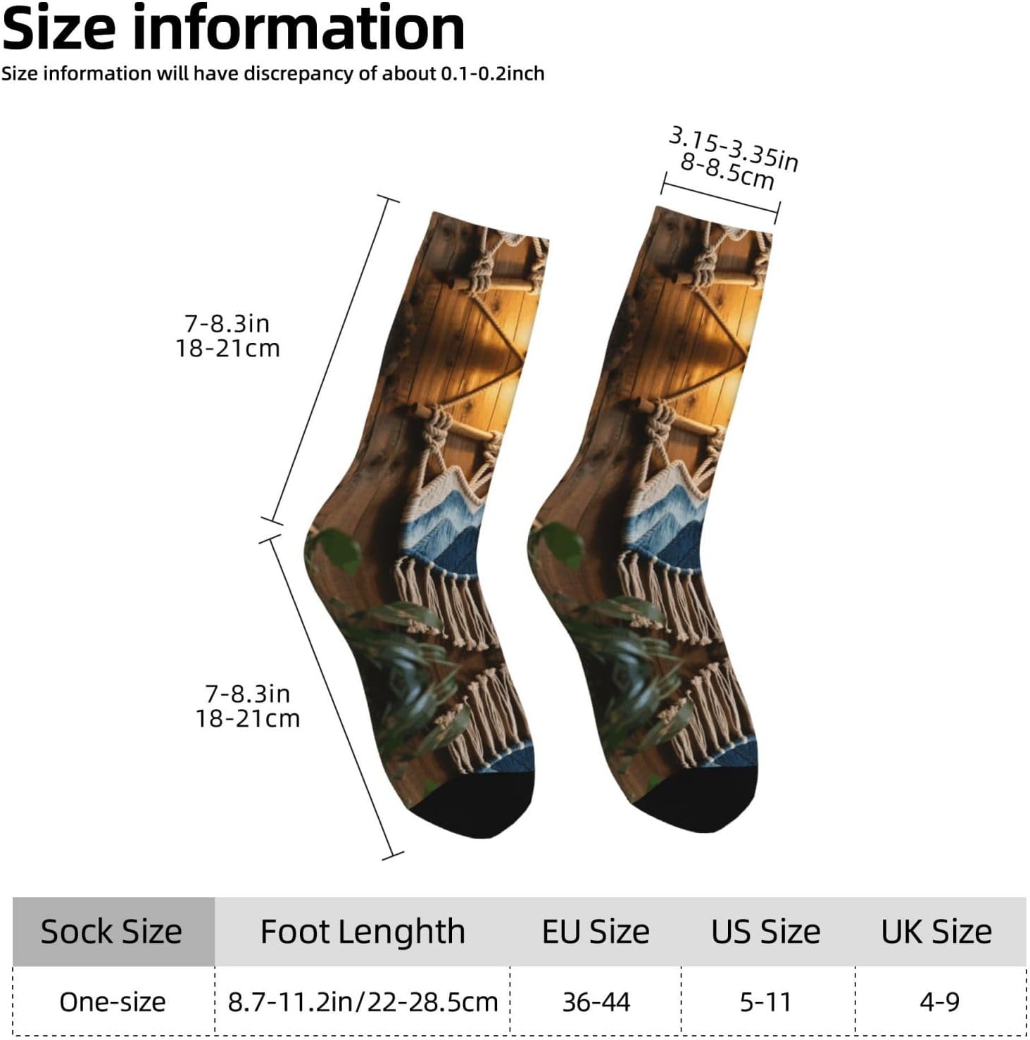 Calf Socks Casual Above Ankle Sock Mountain Dip-Dyed MacrameCrew Socks for Men Women Moisture Wicking Cushion Sports