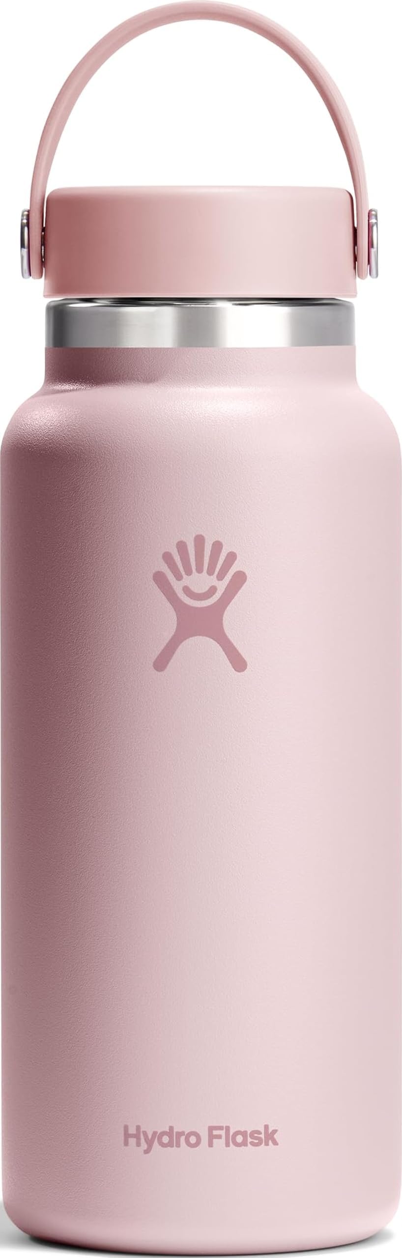 Water Bottle - Insulated Stainless Steel - Wide Mouth Flex Lid, Non Spill, Leakproof and Refillable in 32 Oz Trillium Pink