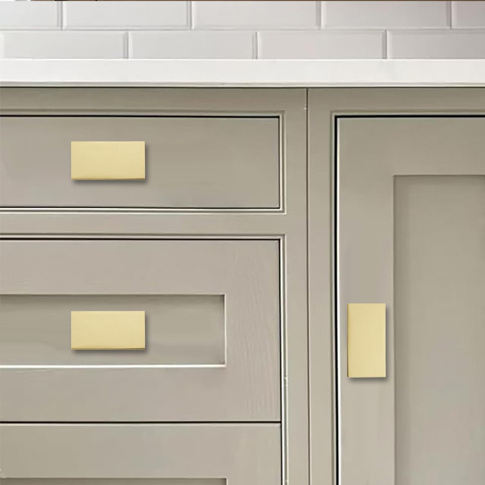 Square Brushed Gold Cabinet Knob, 1-13/32 in (36 mm) — KHTUMEWARE