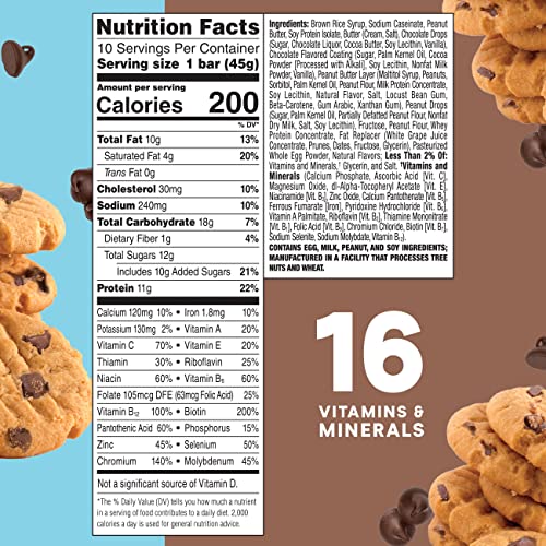 Zoneperfect Protein Bars, 16 Vitamins & Minerals, 11G Protein, Nutritious Snack Bar, Peanut Butter Chocolate Chip Cookie Dough, 20 Count #TOP5