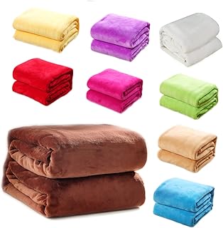 PERSELOSO De Franela Roja De Color Sólido Acogedora y Versátil para Sofá y Cama para Uso Casa y Camping