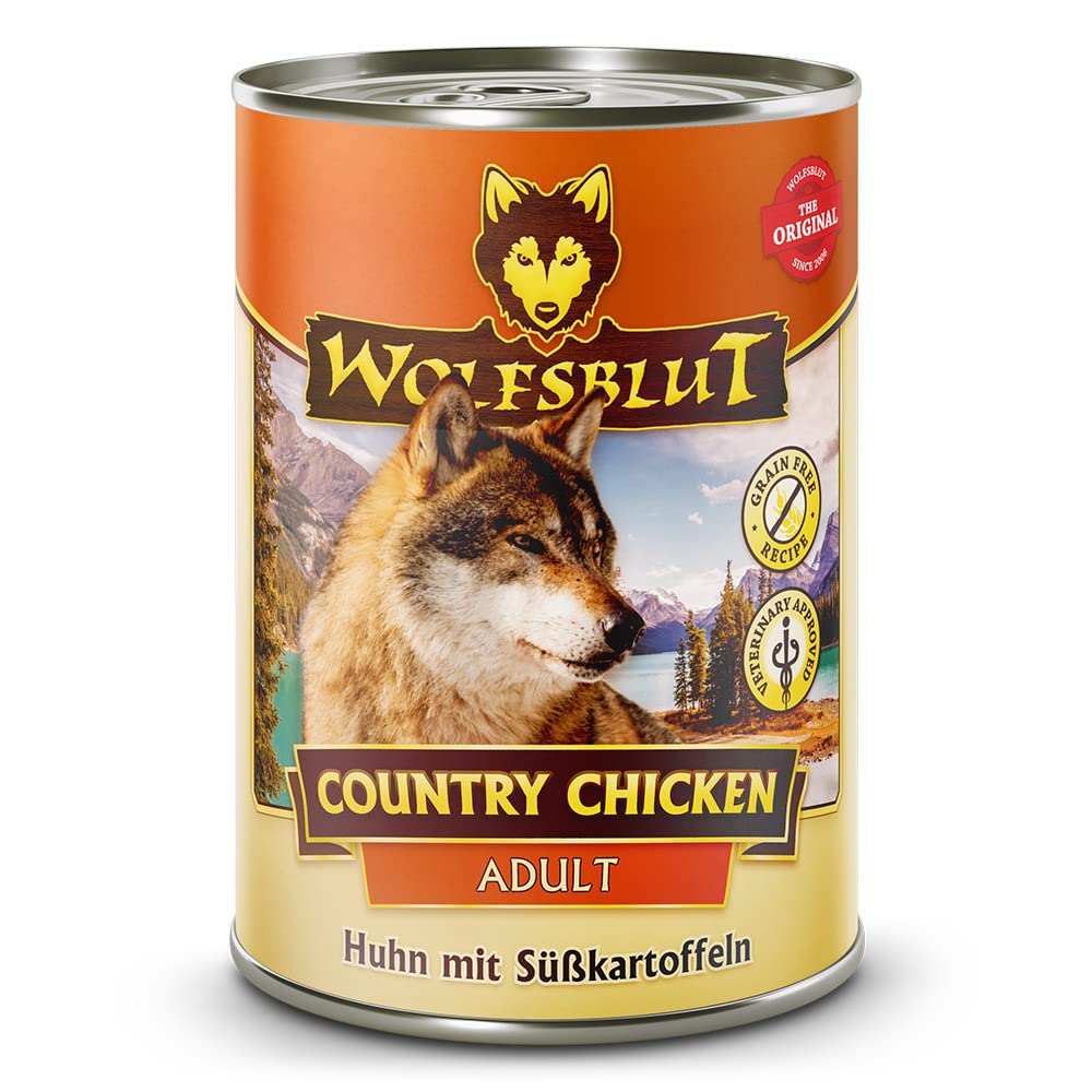 Wolfsblut - Country Chicken - Huhn mit Süßkartoffeln - Adult - 6 x 395 g - Nassfutter