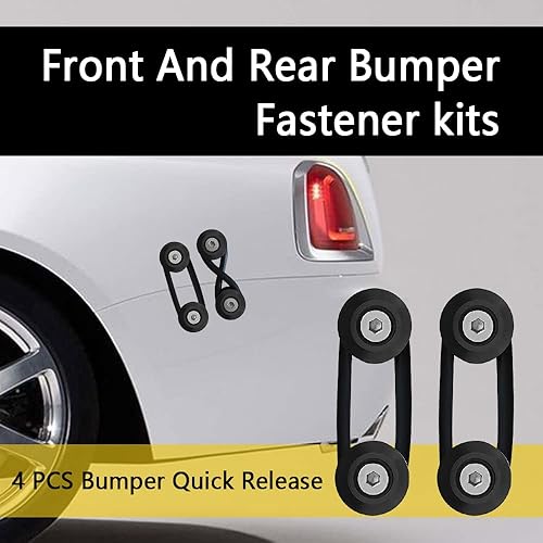 Miniatura 7 de Juego de 4 piezas de fijación rápida para parachoques delantero y trasero, clips de sujeción de aluminio, kit de cierre de liberación rápida