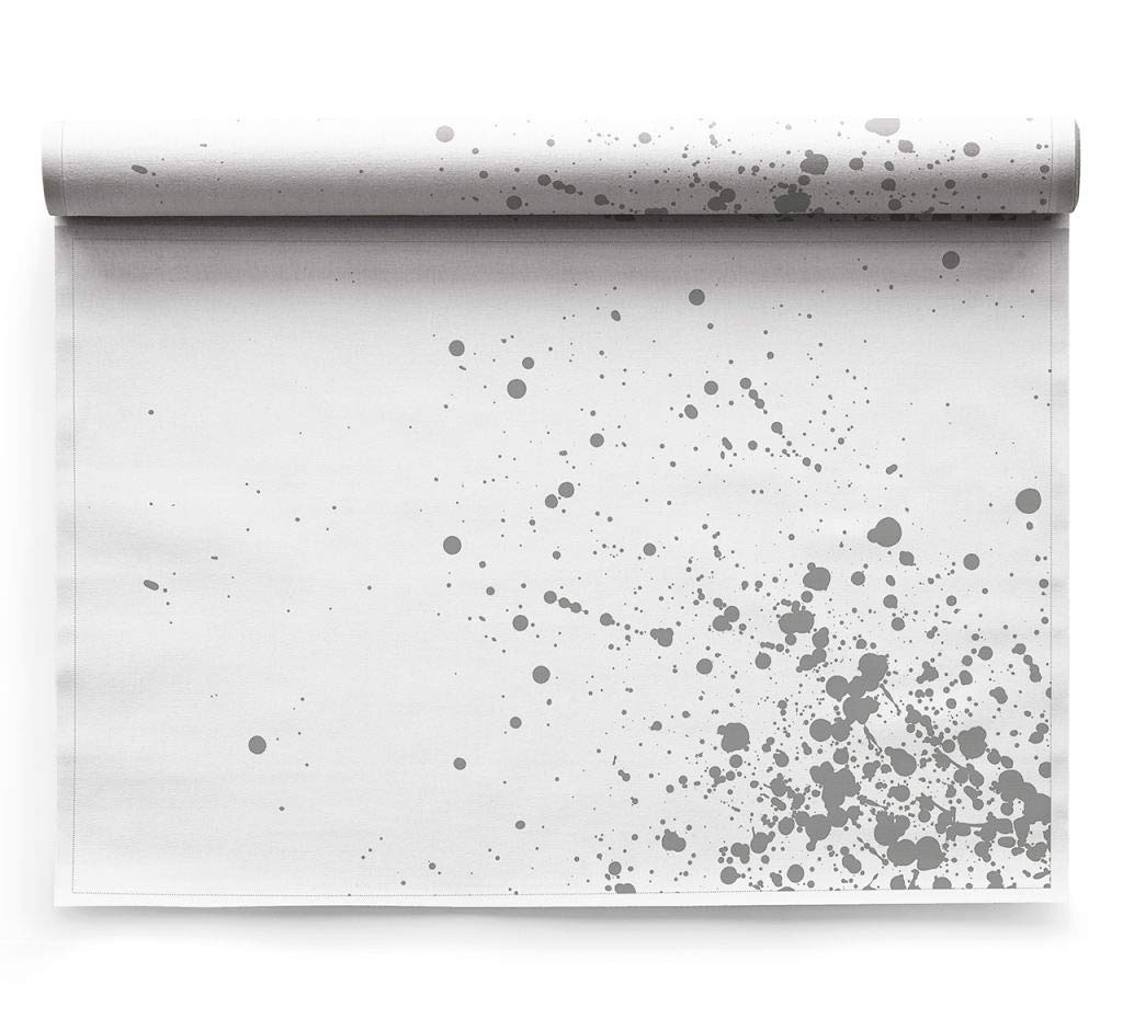 MY DRAP - Set de table Noël en lin 48x32cm - Rouleau de 6 sets - motifs Silver Splash