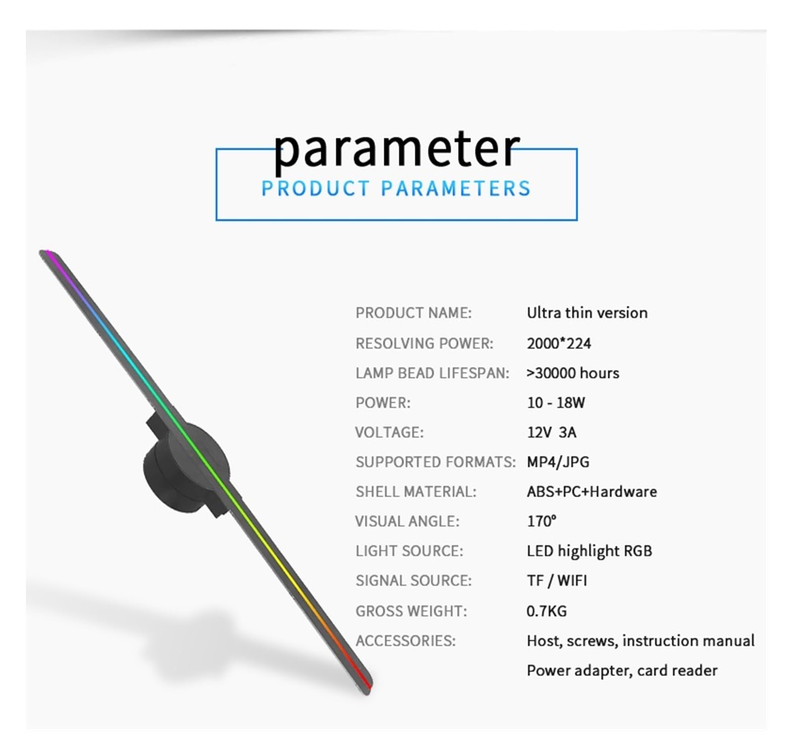 3D Holograficzny Pływający Projekcyjny Wentylator LED Reklama Maszyna Do Reklamy Obrazowania Lotniczego 42 Cm Wyświetlacz Gołym Okiem Witryna sklepu detalicznego