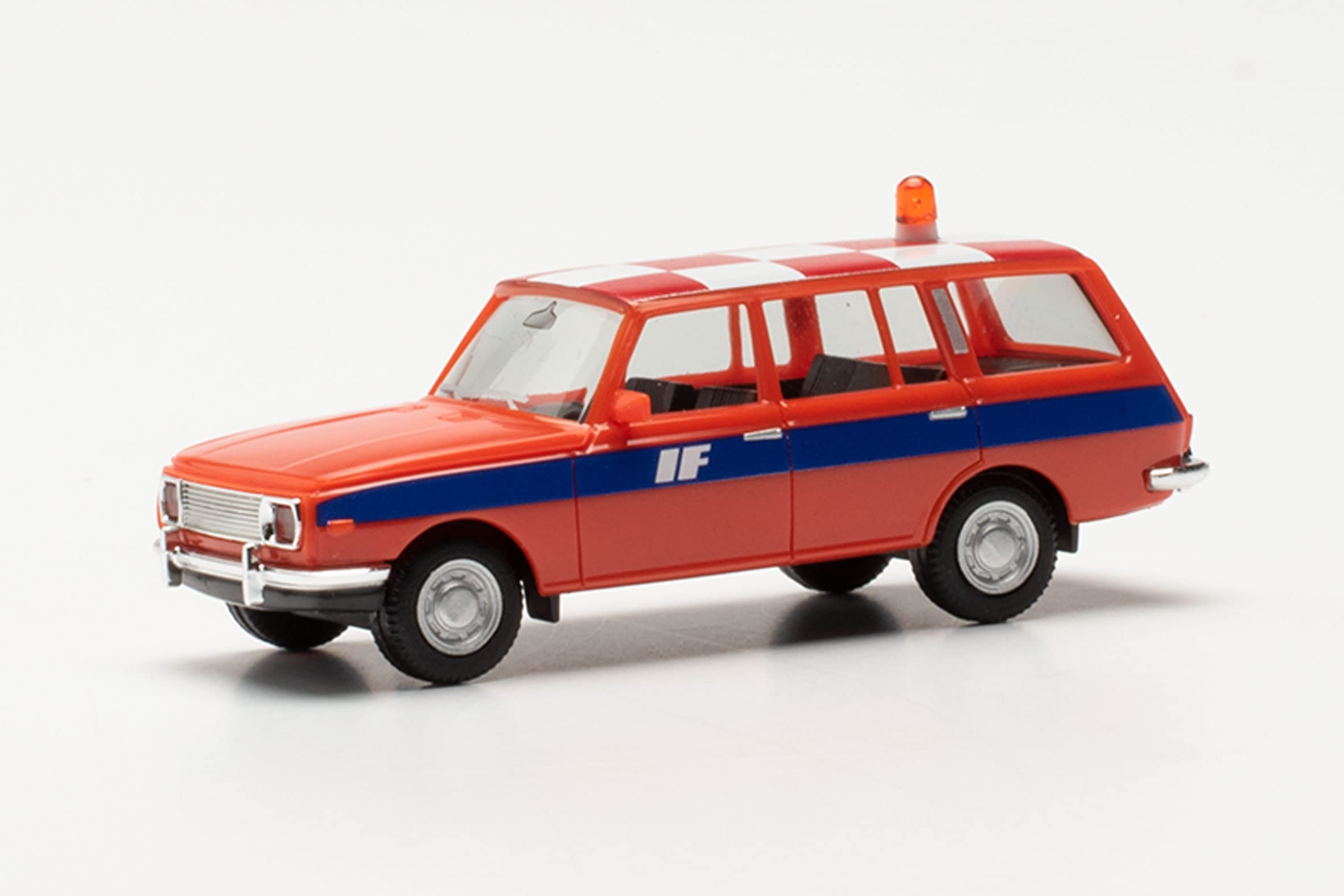 Herpa 096683 Wartburg 353 `66 Tourist Dispatcher Car Miniature Small Model Collector's Item Detailed, Multi-Coloured