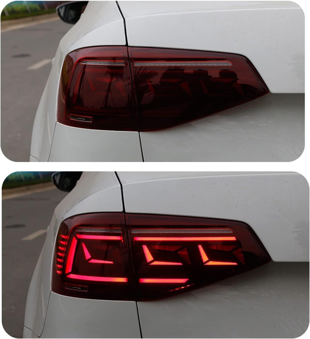 inginuity time LED Tail Lights For VW Volkswagen Jetta 2015 2016 2017 2018 With Start Up Animation With Sequential Turn Signal Rear Lamp Assembly (Red)