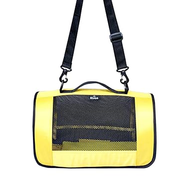 Risan Pet Cats Puppies Kitten Carrier Tote Cage Bag Breathable Airline Travel Mesh Ventilate Hiking and Outdoor Size 18?x 11?x 9? Yellow