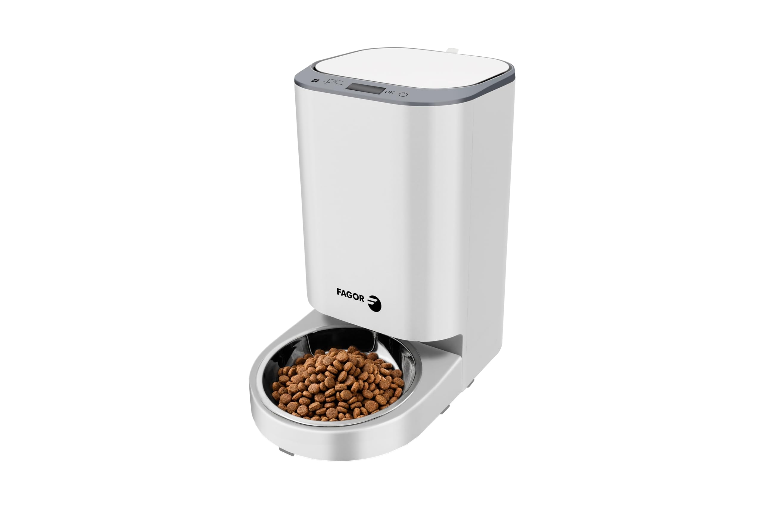 Comedero Automático para Perros y Gatos 4L, Dispensador de Comida Programable con Temporizador, Sistema Antiatasco, Alimentador Automático con Batería de Respaldo, FAGOR MealMate One