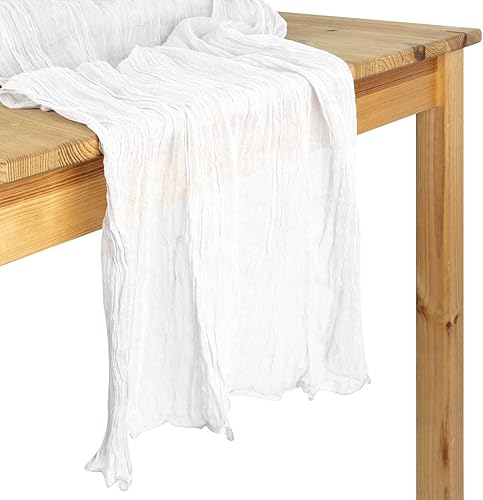 Miniatura 8 de Koyal Wholesale Camino de mesa de estopilla para decoración de boda, tela de gasa de tela transparente para granja rústica, fiesta bohemia nupcial,