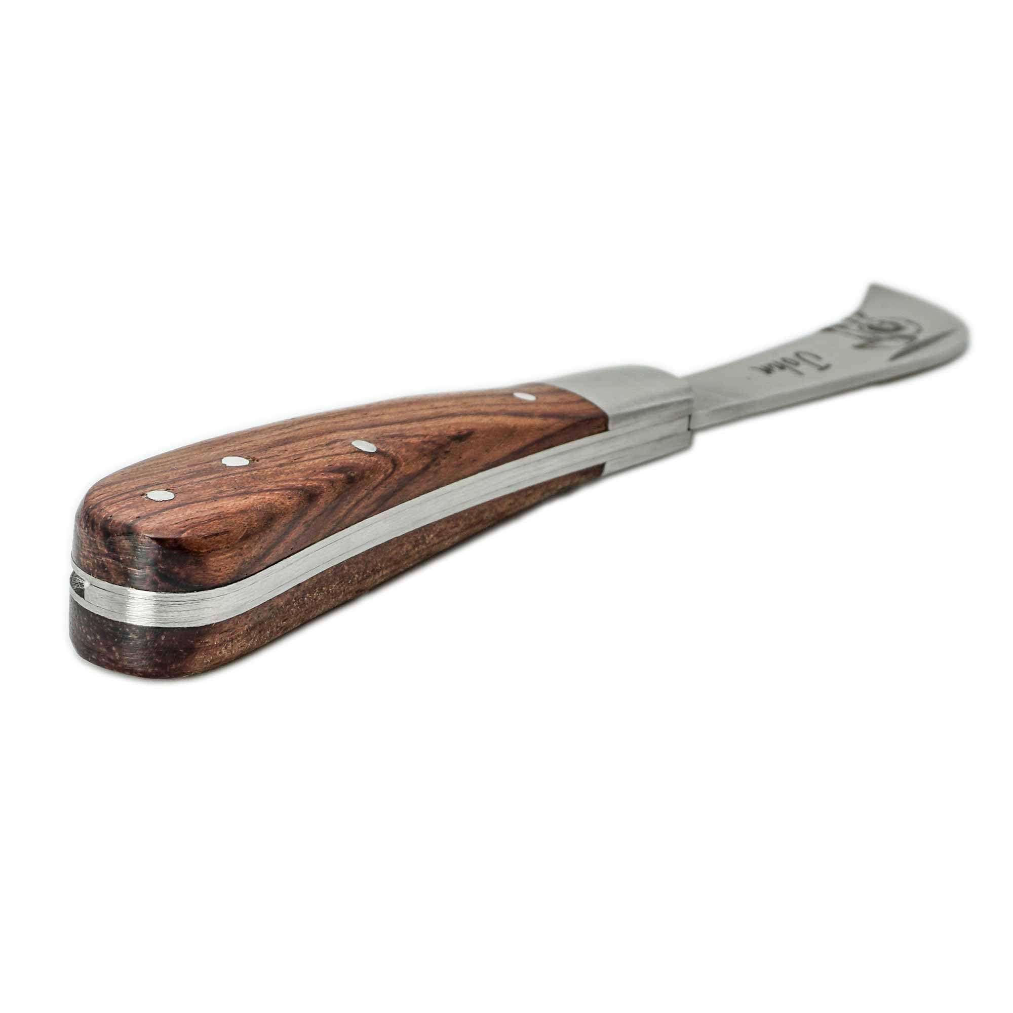 ADAM WILD Pilzmesser mit Gravur | personalisiertes Geschenk für Pilzsammler | Schonende Pilzernte | klappbares Taschenmesser, gebogene Edelstahlklinge & Holzgriff | Outdoor & Naturfreunde | Lasergravur