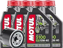 Kit Tagliando OLIO 5100 10W-40, 4L Olio Motore 4T + Filtro Olio, compatibile con Benelli 502 TRK X compatibile con MOTUL
