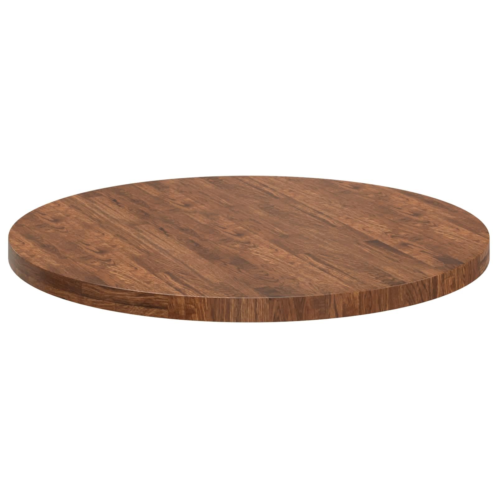 Plateau De Table Rond Ø 90 X 4 Cm en Bois De Chêne Massif