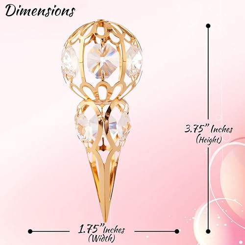 Miniatura 3 de Matashi Hermoso adorno colgante de carámbano chapado en oro de 24 quilates, decoración de Navidad, cumpleaños y vacaciones, decoración de oficina en