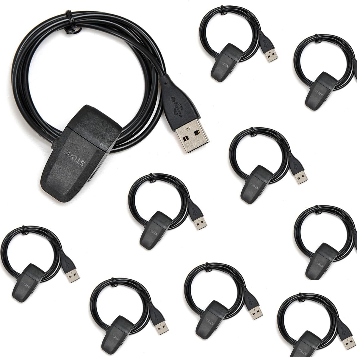 Charging Clip Charger for Garmin TT15Mini T5Mini TB10 PT10 PT6 for Garmin Sport PRO Series 3/4-Inch Collar Strap for PT TTmini Series (Black 10pks)