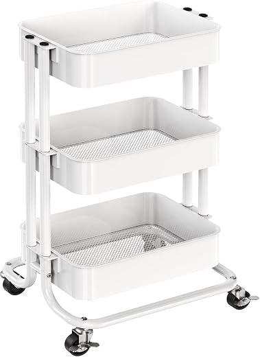 Pipishell 3 Tier Rolling Utility Cart