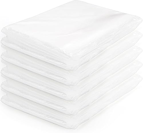 Miniatura 3 de Hedume 20 hojas de plástico para pintar, paños de plástico transparente de 9 x 12 pies, tela transparente impermeable y a prueba de polvo para