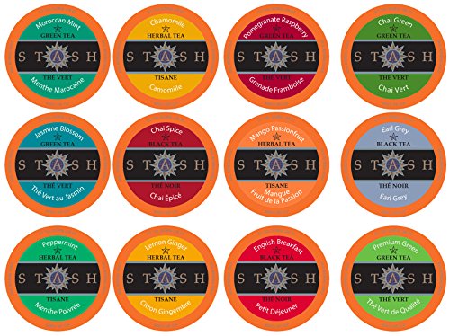 Stash Tea Variety Pack Single-Cup Tea Compatible with K Cup Brewers Including 2.0, 24 Count