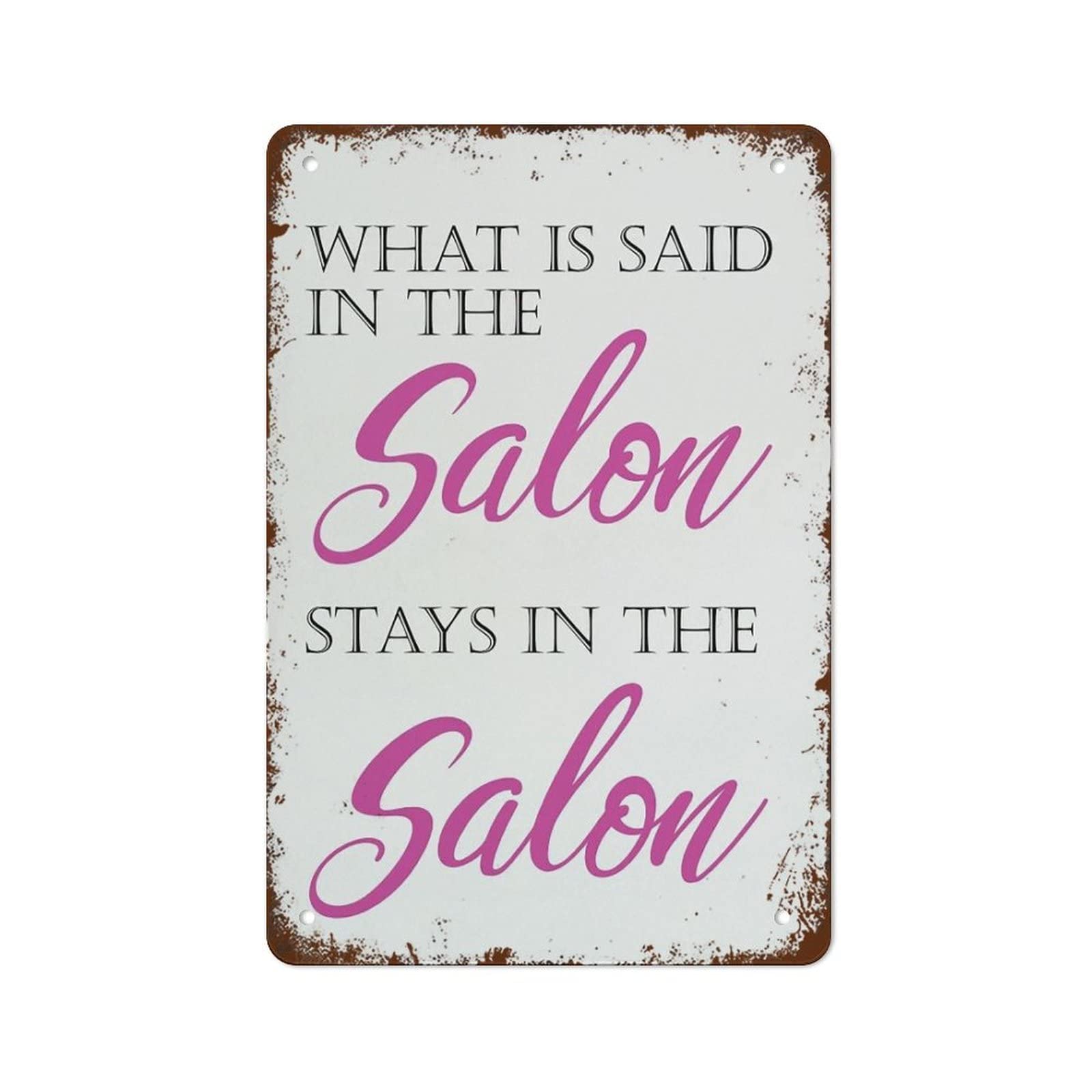Funny Vintage Metal Tin Sign Salon Wall Print Beauty Salon Nail Salon Aesthetics Salon Nail Salon Wall Art Decor for Room Cafe Office Bar Garage Club Restaurant 8x12 Inch