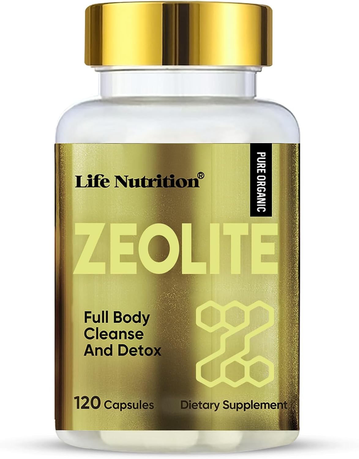 Life Nutrition 2300mg Zeolite Detox Capsules for Kids and Adults, Natural Premium Liquid Zeolite 120 pcs, Gut Health and Immune System Support, Gentle Daily Detox and Energ