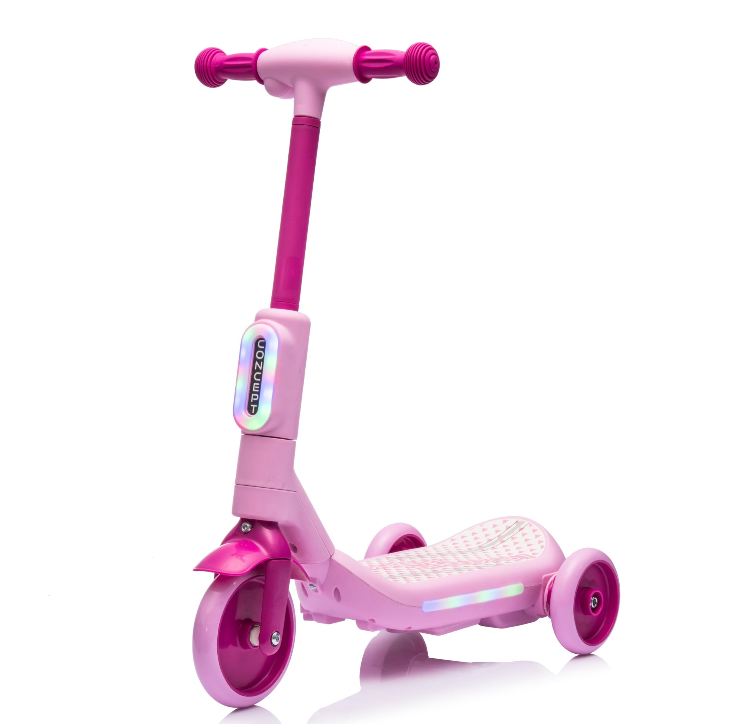 Monopattino Elettrico per Bambini 2 in 1 con Luci LED Giocattolo a Batteria 6V e a Spinta 3 Ruote Portata 30 kg (Rosa)