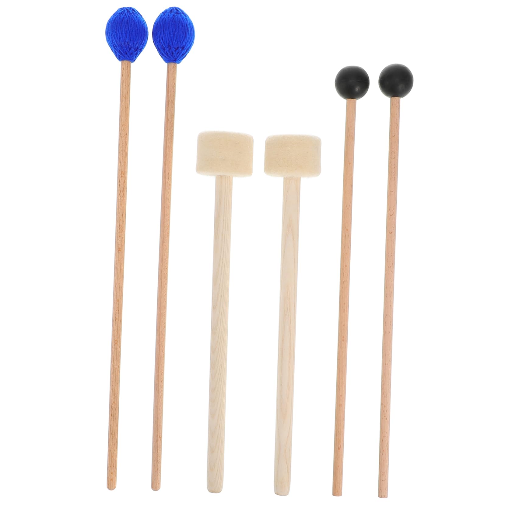 Abaodam 6 piezas Baquetas de Percusión para Tímpano y Xilófono Baquetas de Madera con Cabeza de Fieltro para Práctica y Presentaciones Musicales