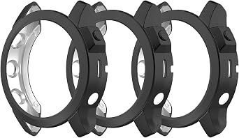 3Pack Watch Cover Compatible with Garmin Fenix 7X Sapphire Solar Protector Black Protective Case 51mm
