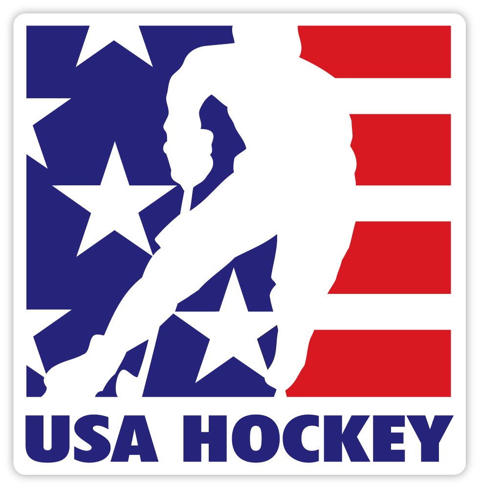 USA hockey square sticker decal 4" x 4"