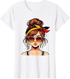 Deutsches Mädchen Deutschland Flagge T-Shirt