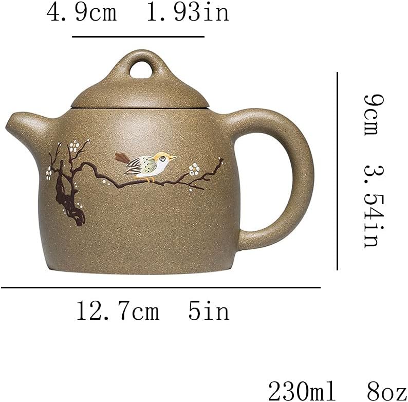 Teapot Zisha Teapot Yixing Elegant Purple Clay Teapot Raw Ore Cyan Bean Sand Handwork Painted Kung Fu Tea Set Household Kettle Pottery Teapot