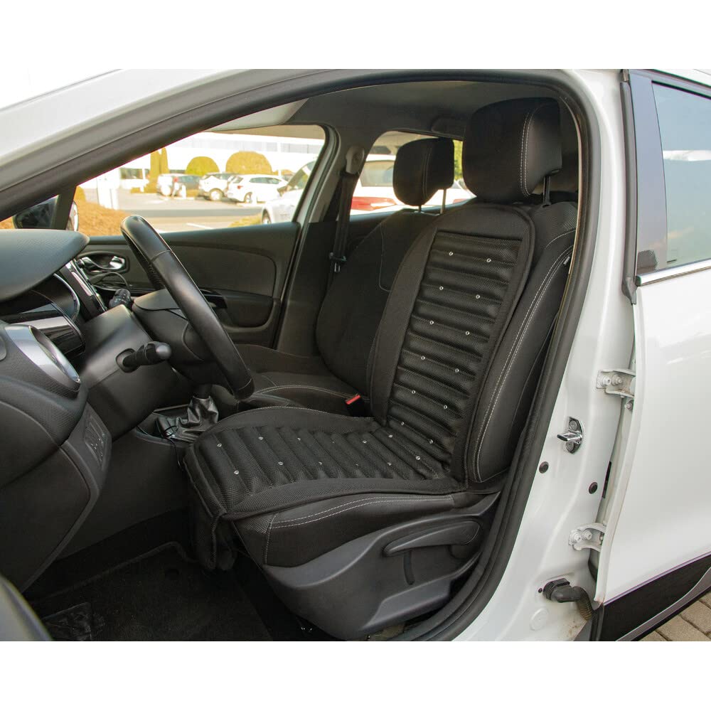 Lampa 54490 Air-Jet Active, Schienale ventilato Auto, coprisedile Auto con Ventilazione, coprisedile rinfrescante per Schienale Auto Camion Ufficio con Flusso Aria Regolabile, Presa USB